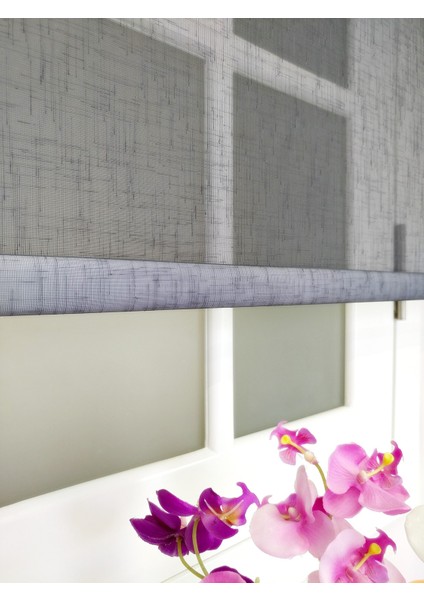 Çiftli Sistem Yeni Siyah Keten Tül + Stor fırsatları