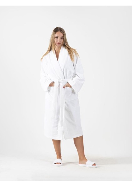 CottonVerse Şalyaka Bornoz – %100 Pamuk, Unisex