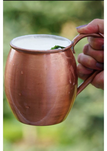 Bakır Kupa Bardak Tombul Model Mat Bakır Renk