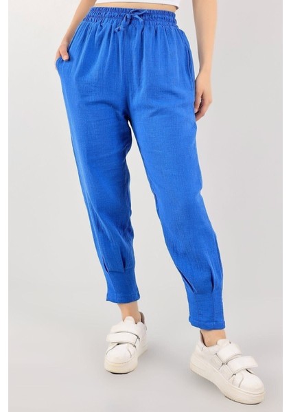Kadın Bel Lastikli Paçası Pensli Mevsimlik Jogger Pantolon
