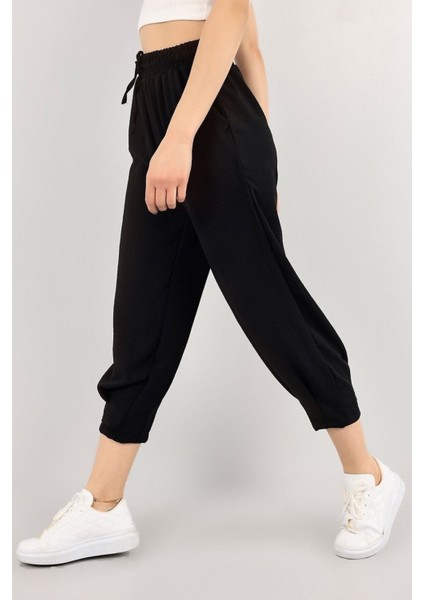 Kadın Bel Lastikli Paçası Pensli Mevsimlik Jogger Pantolon