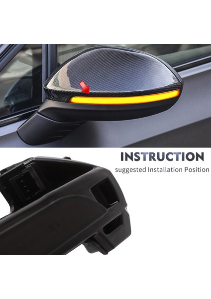 LED Dinamik Yan Ayna Göstergesi, Golf 8 Mk8 Gte Gtd 2020 2021 ile Uyumlu Dikiz Dönüş Sinyali Yanıp Sönen Işıklar, Mavi ve Kehribar (Yurt Dışından)