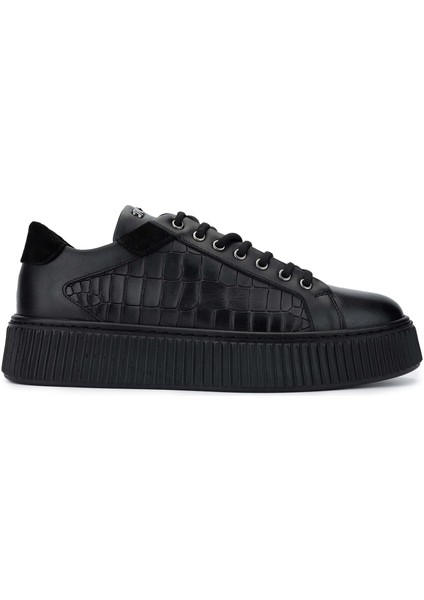 Erkek Deri Siyah Sneakers & Spor Ayakkabı 352 21224 Erk Ayk SK24-25 Sıyah