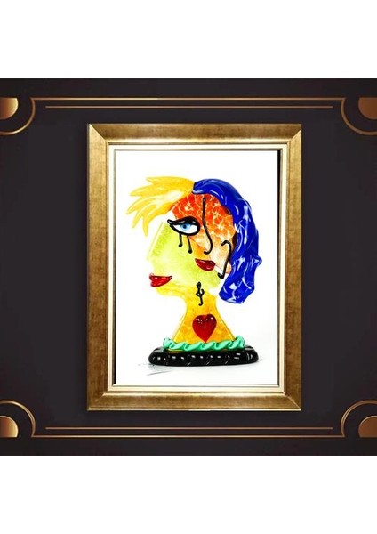 Altın Çerçeveli Paspartulu Tablo UP955