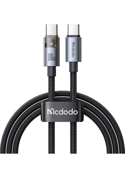 CA-5580 Typ-C To Typ-C 100W 1.2m Şeffaf Kablo- Otg