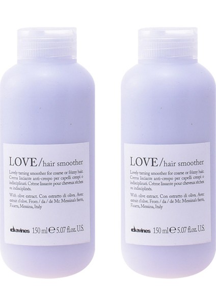 Ekonomik Ikili Davines Love Hair Smoother Düzleştirici Saç Kremi 150ML - %100 Orijinal %100 Doğal
