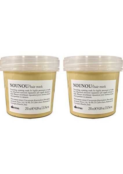 Ekonomik Ikili Davines Nounou Besleyici ve Koruyucu Bakım Maskesi 250ML - %100 Orijinal %100 Doğal