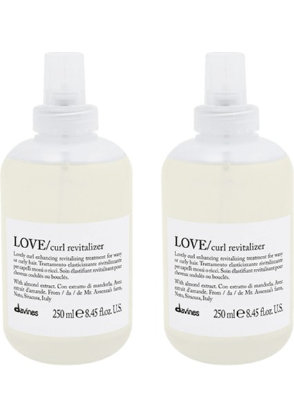 Ekonomik Ikili Davines Love Curl Revitalizer Bukle Canlandırıcı Sprey Bakım 250 ml - %100 Orijinal %100 Doğal