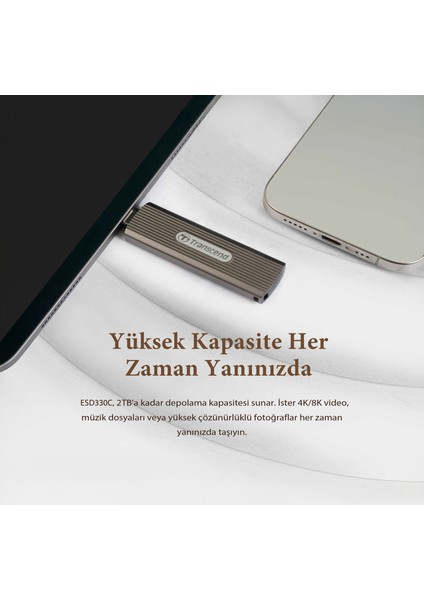 Type-C 10GBPS Gizlenebilir Başlıklı Taşınabilir Metal Kasa SSD