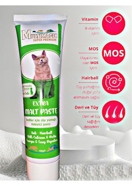 Kediler Için Tüy Yumağı Önleyici Multi Vitamin Deposu Paste