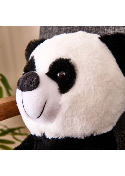 Soft Panda Figürlü Yastık - Siyah / Beyaz - 35 cm fırsatları