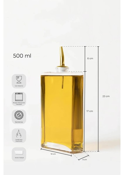 Molivet 3'Lü Gold Kapak Cam Yağdanlık Sosluk Sirkelik 350-500-750 Ml Sticker Hediyeli fırsatları