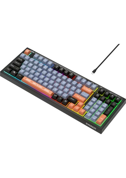 Kb-98 Sessiz Rainbow Q Türkçe Klavye Membrane Oyuncu Klavyesi Gaming Klavye