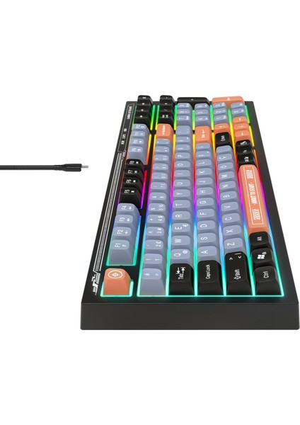 Kb-98 Sessiz Rainbow Q Türkçe Klavye Membrane Oyuncu Klavyesi Gaming Klavye