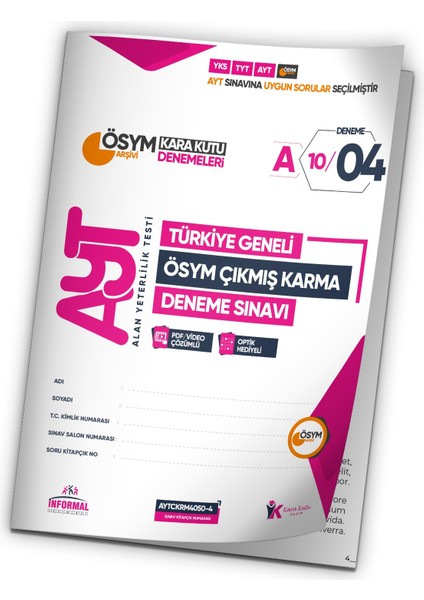 2025 AYT ÖSYM Tüm Arşivi Karma Kara Kutu Çıkmış Soru Türkiye Geneli D. Çözümlü Deneme 10/4.Kitapçık