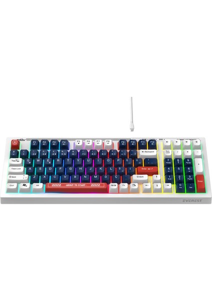 Kb-98 Sessiz Rainbow Q Türkçe Klavye Membrane Oyuncu Klavyesi Gaming Klavye