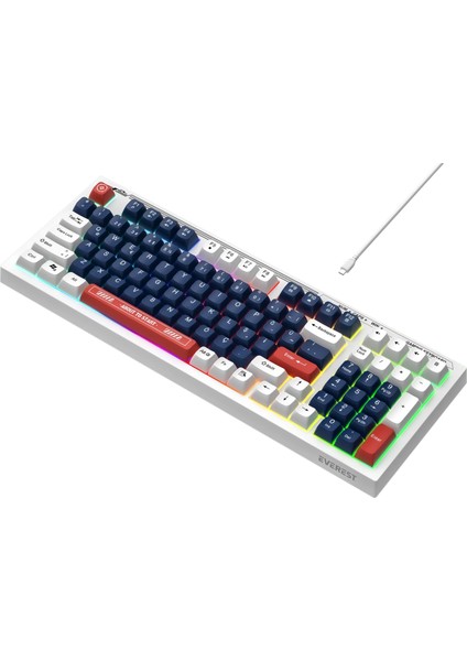 Kb-98 Sessiz Rainbow Q Türkçe Klavye Membrane Oyuncu Klavyesi Gaming Klavye