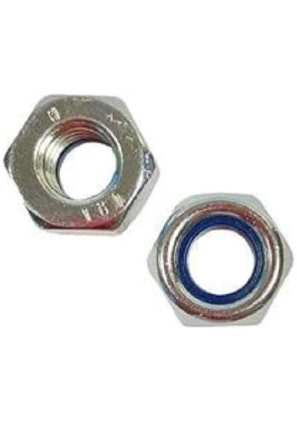 M10*1,25 Dın 985 6.cl Fiberli Galvanizli Somun 20 Adet.