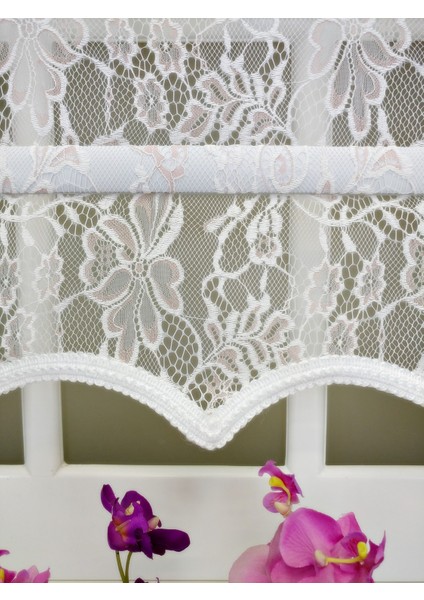 Çiftli Sistem Yeni Beyaz-Toz Pembe Yonca Dantel Series Tül + Stor fırsatları