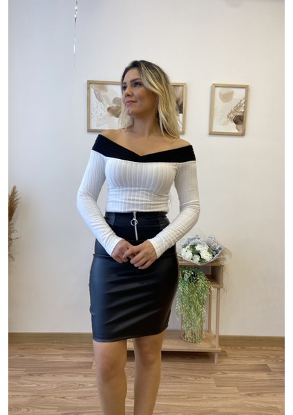 Madonna Yaka Detaylı Kaşkorse Bluz modelleri