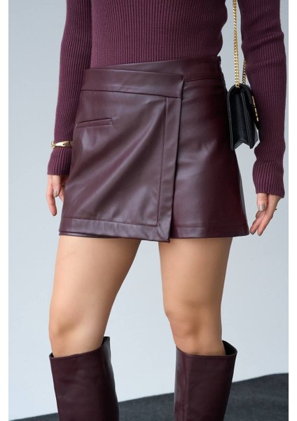 Deri Şort Etek modelleri