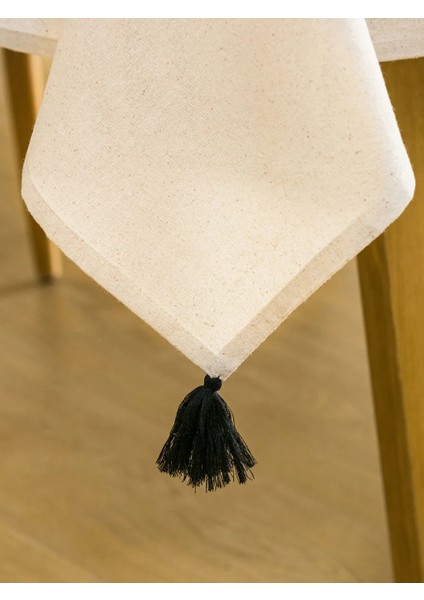Püskül Detaylı Çizgili Masa Örtüsü 150X200 cm fırsatları