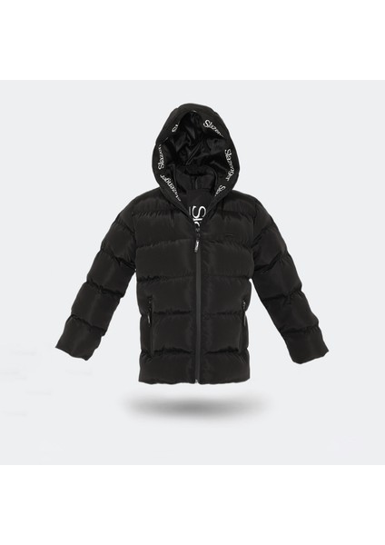 NEONS Unisex Çocuk Mont & Kaban Siyah