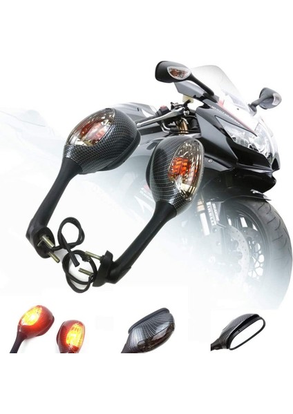 Motosiklet Dikiz LED Dönüş Sinyali Işığı Gsxr 600 750 1000 2005-2010 ile Uyumlu (Yurt Dışından)