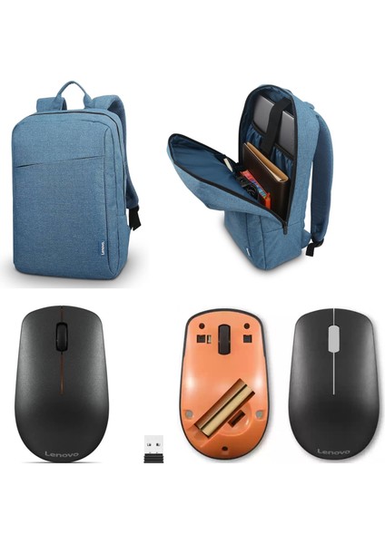 400 Kablosuz Mouse GY50R91293 + GX40Q17226 15.6 Toploader B210 Notebook Sırt Çantası Mavi