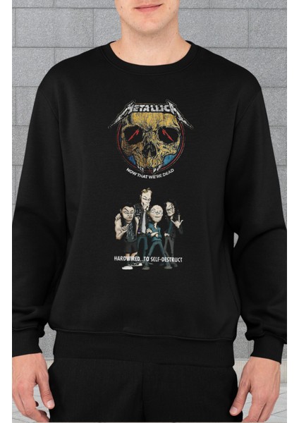 Unisex Bring Me The Horizon Yazılı Kapüşonsuz Sweatshirt, Oversize Rock Band Baskılı Sweat