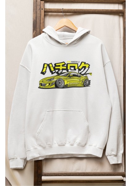 Unisex Toyotaa GT86 Pandem V.3 Baskılı Kapüşonlu Sweatshirt, Oversize Araba Temalı Hoodie