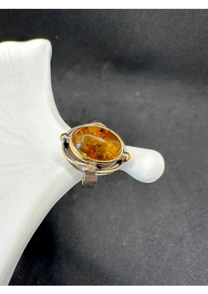 Otantik Kehribar Gümüş Yüzük modelleri