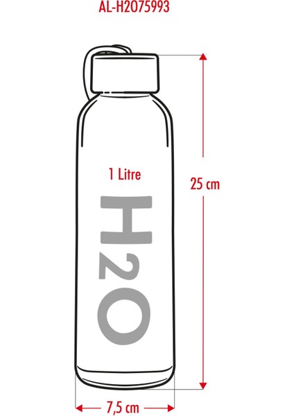 H2O Borosilikat Cam Matara Vakum Kapaklı Su Şişesi Suluk Bambu Kapaklı 1000 ml