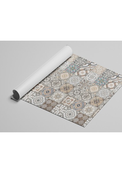 Yapışkanlı Yer Folyosu Kalın ve Derz Belli Etmeyen Patchwork Desenli Sfy-56
