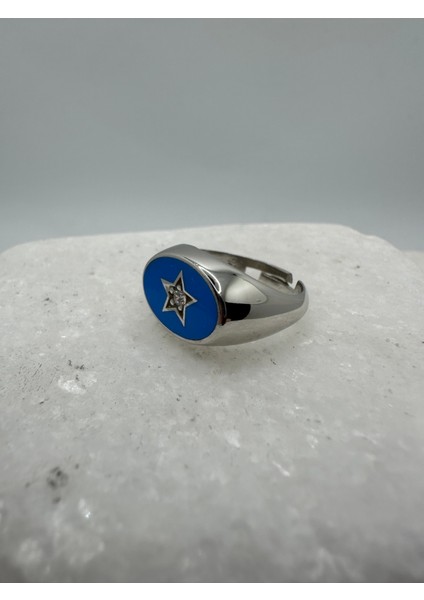 Ithal Yıldızlı Mavi Mineli Trend Yüzük Ayarlanabilir fiyatları
