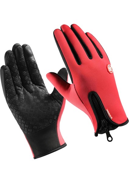 Açık Şu Sporları Motosiklet Kırmızı Için Kış Eldivenleri Kaymaz Eldivenler (Yurt Dışından)
