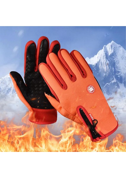 Kış Eldivenleri Dış Sporları Için Kaymaz Eldivenler Motosiklet Turuncu (Yurt Dışından) fırsatları