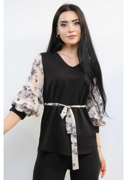Şifon Kol Bluz Siyah fiyatları