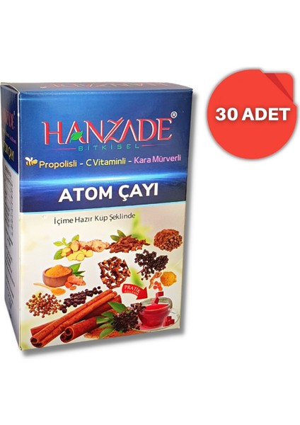 Bitkisel Propolisli - C Vitaminli - Kara Mürverli Atom Çayı Kış Çayı 150 gr x 30 Adet fiyatları