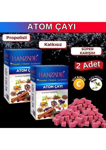Bitkisel Propolisli - C Vitaminli - Kara Mürverli Atom Çayı Kış Çayı 150 gr x 2 Adet