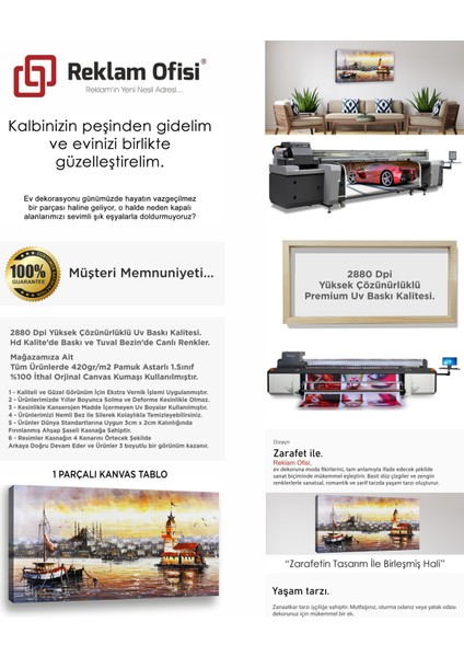 Istanbul Kız Kulesi Reprodüksiyon Modern Premium Kanvas Tablo