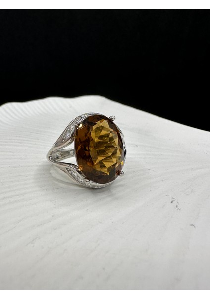 Ithal Kristal Kesim Gümüş Yüzük modelleri