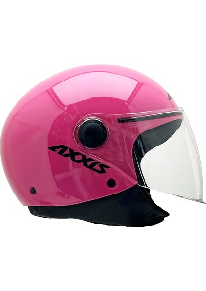 Square S Solid A8 Gloss Pink Yarım Motosiklet Kaskı - S