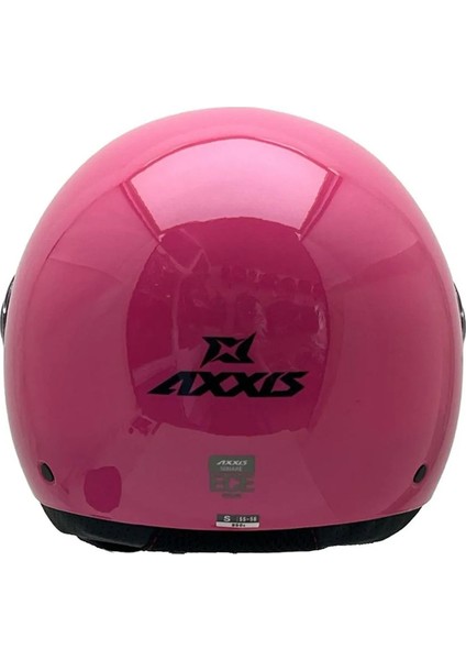 Square S Solid A8 Gloss Pink Yarım Motosiklet Kaskı - S