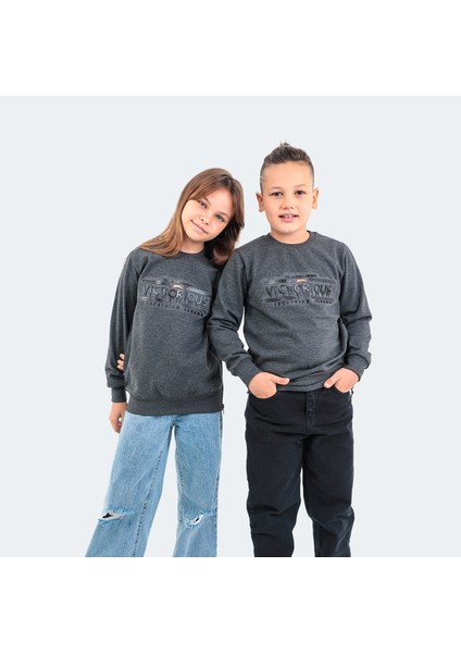 DUNA IN Unisex Çocuk Sweatshirt Koyu Gri