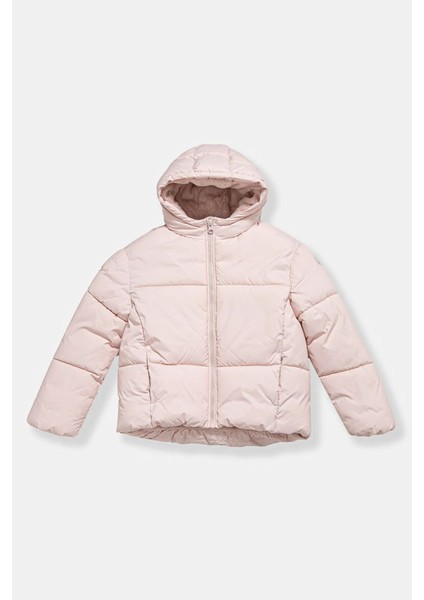 Regular Fit Kapüşonlu Kısa Kapitone Mont Kız Çocuk Mont 2SJ1CN05D