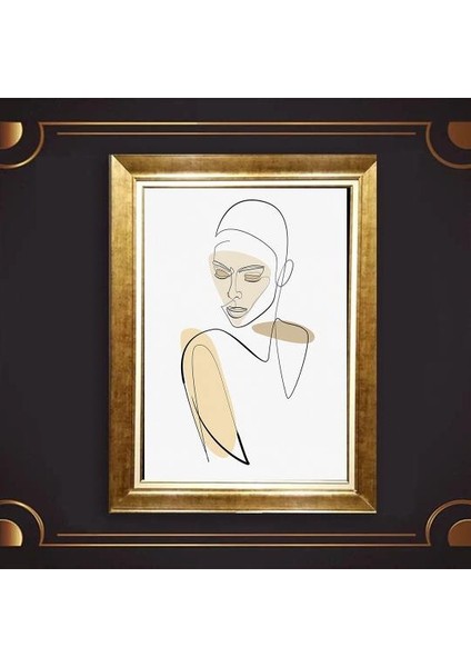 Altın Çerçeveli Paspartulu Tablo UP1773