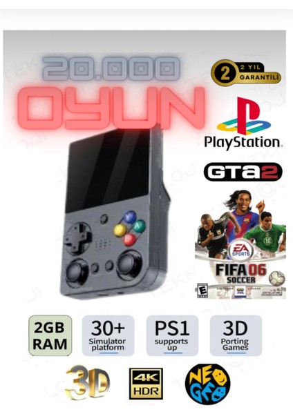 El Atarisi 3.5" Ultrahd Ekran Gamepad Retro Atari Psp/ps1/neogeo Fifa Gta 20.000 Games Oyun Konsolu