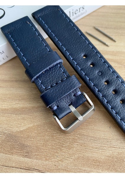 Lacivert Gerçek Deri Saat KORDONU.20,22,24,26MM.GENIŞLIK Seçenekleri. Sipariş Üzerine Üretilir fiyatları