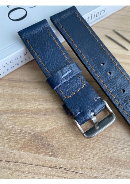 Lacivert Gerçek Deri Saat KORDONU.20,22,24,26MM.GENIŞLIK Seçenekleri. Sipariş Üzerine Üretilir modelleri